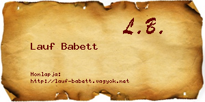Lauf Babett névjegykártya